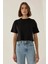 Kadın Basic Bisiklet Yaka Kısa T-Shirt Black 3
