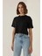 Kadın Basic Bisiklet Yaka Kısa T-Shirt Black 5