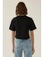 Kadın Basic Bisiklet Yaka Kısa T-Shirt Black 7