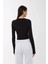 Kadın Dar Kesim Bisiklet Yaka Uzun Kollu Üst Siyah 5