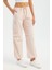 Kadın Orta Bel Fermuarlı Cargo Pantolon Pink 4