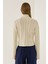 Kadın Jakarlı Örme Yarım Balıkçı Yaka Kazak Natural 4