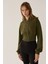 Kadın Zipperlı Slim Fit Kısa Hoodie Green 4