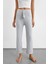 Kadın Rahat Lastikli Bel Jersey Pantolon Açık Gri 2