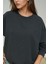 Kadın Oversize Bisiklet Yaka Basic Sweatshirt Gri 5