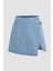 Kadın Yüksek Bel Denim Şort Etek Maya Mavisi 1