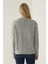 Kadın Relaxed Fit Cherry Desenli Triko Kazak Grey 4