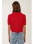 Kadın Saç Örgüsü Desenli Polo Yaka Triko Üst Red 5