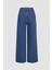 Kadın Dikiş Detaylı Wide Leg Kot Pantolon Maya Mavisi 3