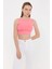 Kadın Sıfır Kollu Yuvarlak Yakalı Sırt Detaylı Bluz Pink 4