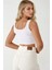 Kadın Yüksek Bel Straight Kot Pantolon White 5