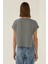 Kadın Basic Yuvarlak Yaka Kısa Tişört Gri 6
