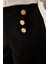 Kadın Altın Düğme Detaylı Siyah Şort Siyah 6