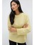 Kadın Bisiklet Yaka Relax Fit Yumuşak Triko Kazak Limon Sarısı 2