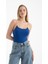 Kadın Scoop Yaka Elmas Kayışlı Vücut Blue 1
