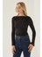 Kadın Drape Detaylı Top Siyah 1