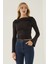 Kadın Drape Detaylı Top Siyah 2