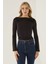 Kadın Drape Detaylı Top Siyah 3