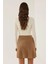 Kadın Triko Mini Etek Kestane Kahvesi 4