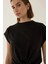 Kadın Basic Yuvarlak Yaka Kısa Tişört Siyah 6