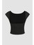 Kadın Sırtı Açık Crop Top Black 3