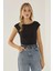 Kadın Sırtı Açık Crop Top Black 5