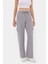 Kadın Elastik Bel Detaylı Yüksek Bel Düz Bacak Pantolon Grey 2