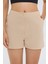 Kadın Düğmeli Bermuda Şortlar Bej Doğal 4