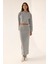 Kadın Düşük Bel Örme Bodycon Maxi Etek Grey 1