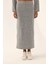 Kadın Düşük Bel Örme Bodycon Maxi Etek Grey 2