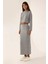 Kadın Düşük Bel Örme Bodycon Maxi Etek Grey 3