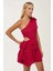 Kadın Kırmızı Fiyonklu Mini Parti Elbisesi Kırmızı 1