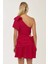 Kadın Kırmızı Fiyonklu Mini Parti Elbisesi Kırmızı 6