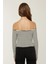 Kadın Omuz Açık Çizgili Bluz White 5