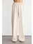 Kadın Yaylı ve Yandan Bağlamalı Bol Bacaklı Pantolon Natural 2