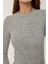 Kadın Yuvarlak Yaka Desenli Maxi Elbise Grey 5