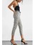 Kadın Hayvan Baskılı Slim Fit Kot Pantolon Gri 4