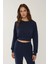Kadın Kısa Sweatshirt Blue 1