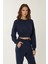Kadın Kısa Sweatshirt Blue 3