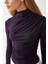 Kadın Dik Yaka Büzgü Detaylı Sandy Bluz Purple 3