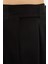 Kadın Cırt Cırt Kapamalı Yüksek Bel Pileli Wide Leg Pantolon Black 7