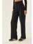 Kadın Cırt Cırt Kapamalı Yüksek Bel Pileli Wide Leg Pantolon Black 8