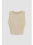 Kadın Basic Crop Top Natural 1