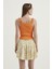 Kadın V Yaka Fermuarlı Crop Top Orange 4