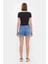 Kadın Yuvarlak Yaka Crop Top Black 5