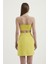 Kadın Düğmeli Yan Detaylı Yüksek Bel Mini Etek Yellow 4
