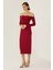 Kadın Açık Omuzlu Midi Elbise Red 1