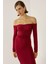 Kadın Açık Omuzlu Midi Elbise Red 2