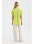 Kadın Düz Cepli Kısa Kollu Temel Gömlek Limon Yeşili 5