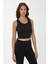 Kadın Düğme Detaylı Crop Üst Black 4